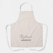 花嫁介添人 |ミニマルモダンリストスクリプト赤面ピンク エプロン (正面)