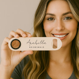 花嫁介添人 |ミニマルモダンリストスクリプト赤面ピンク スピード栓抜き