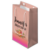 花嫁介添人 |モダンパーソナライズされた スモールペーパーバッグ (正面アングル)
