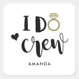 花嫁介添人 I Do Crew 黒と白 スクエアシール