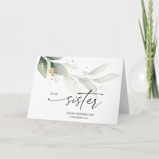 花嫁付き添い人と姉妹の結婚式の日の贈り物 カード (正面)