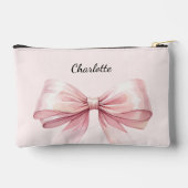 花嫁付き添い者の弓ピンクエレガントの名前 アクセサリーポーチ (裏面)