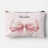 花嫁付き添い者の弓ピンクエレガントの名前 アクセサリーポーチ (正面)
