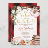 花嫁付き茶のブライダルシャワー 招待状 (正面/裏面)