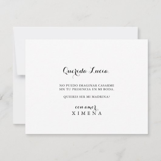 花嫁付スペインのき娘の提案 ノートカード (裏面)