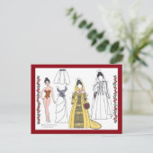 花嫁伝統的紙人形葉書 ポストカード (スタンド正面)