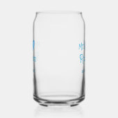 花嫁候補のミセス【名前】日付 青いハートの水彩画 ガラス缶 (右)