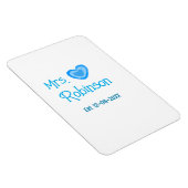 花嫁候補のミセス ○○様 日付 青いハートの水彩画 マグネット (右側)