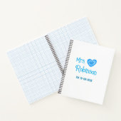 花嫁候補のミセス ○○様 日付 青いハートの水彩 ノートブック (内部)