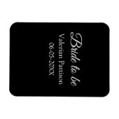 花嫁候補の名前と日付の黒と白の結婚前パーティーのお知らせ マグネット (横)