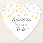 花嫁候補の名前をゴールドハートで飾る ペーパーコースター (正面)