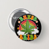 花嫁候補 大麻愛好家 ハイになった花嫁  プレ婚パーティ 缶バッジ (正面&裏面)