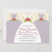 花嫁及び新婦付添人の花嫁の昼食会の招待: 紫色 招待状 (正面)