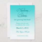 花嫁及び新郎のスニーカー及びハイヒールは日付を救います セーブザデート (裏面)