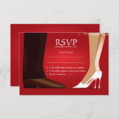 花嫁及び新郎は最初にモダンなRSVPの結婚式の招待状を踊ります 出欠カード (正面/裏面)