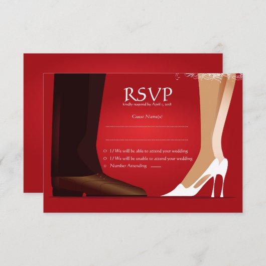 花嫁及び新郎は最初にモダンなRSVPの結婚式の招待状を踊ります 出欠カード (正面/裏面)