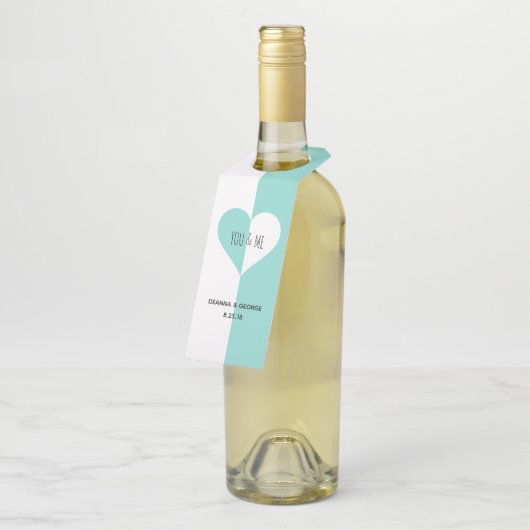 花嫁及びCOあなた及び私結婚式の続きのボトルのハンガー ボトルネックタグ (アングル)