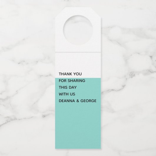 花嫁及びCOあなた及び私結婚式の続きのボトルのハンガー ボトルネックタグ (裏面)