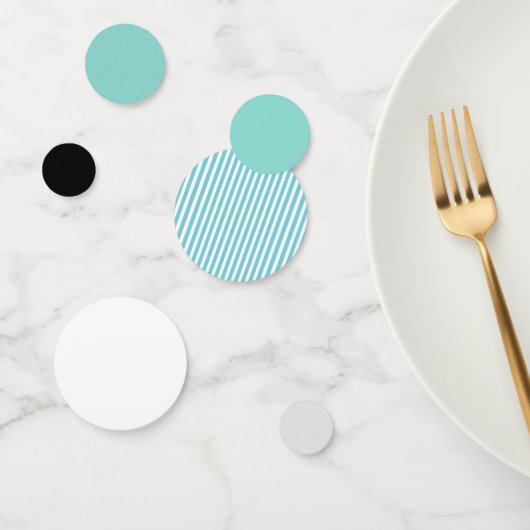 花嫁及びCOのティール(緑がかった色)の青いブライダル・シャワーのテーブルの紙吹雪 コンフェッティ (グループ)