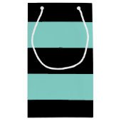 花嫁及びCOのティール(緑がかった色)の青および黒いパーティーのギフトバッグ スモールペーパーバッグ (裏面)