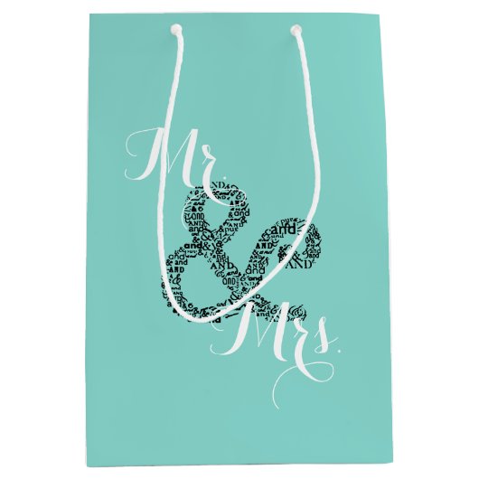 花嫁及びCOの秋の結婚式の氏及びParty夫人のギフトバッグ ミディアムペーパーバッグ (正面)