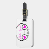 花嫁団 ピンク ブラック サングラス ハート ブライズメイド ラゲッジタグ (正面縦)