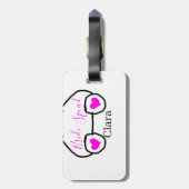 花嫁団 ピンク ブラック サングラス ハート ブライズメイド ラゲッジタグ (裏面縦)