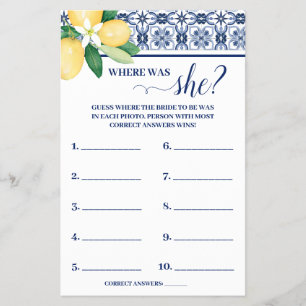 花嫁地中海のシャワーのゲームカード チラシ