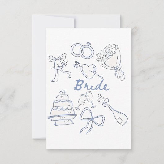 花嫁婚約結婚のカップルの夫の妻 サンキューカード (正面)
