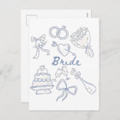 花嫁婚約結婚のカップルの夫の妻 シーズンポストカード (正面/裏面)