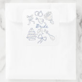 花嫁婚約結婚のカップルの夫の妻 スクエアシール (バッグ)