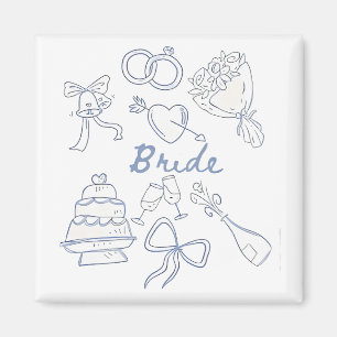 花嫁婚約結婚のカップルの夫の妻 マグネット