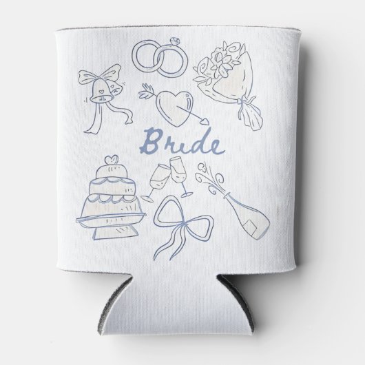 花嫁婚約結婚のカップルの夫の妻 缶クーラー (正面)