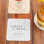 花嫁応援 |スクリプトエレガントブライダルシャワー スクエアペーパーコースター