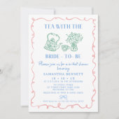 花嫁数々の付きお洒落カラーティー 招待状 (正面)