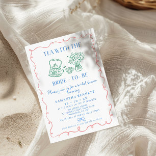 花嫁数々の付きお洒落カラーティー 招待状