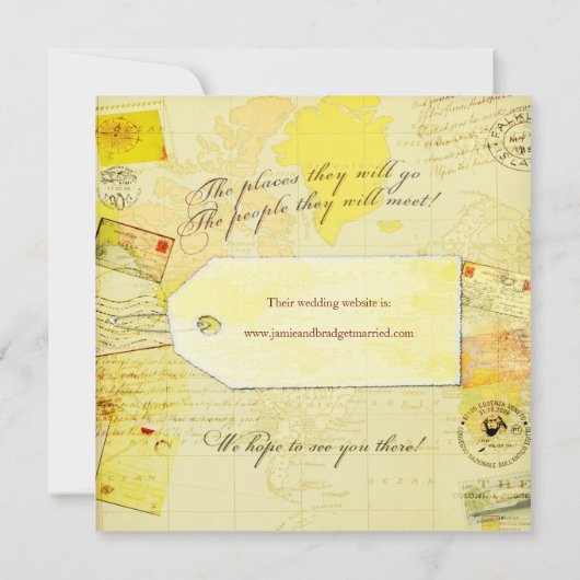 花嫁旅行シャワーのテーマ 招待状 (裏面)