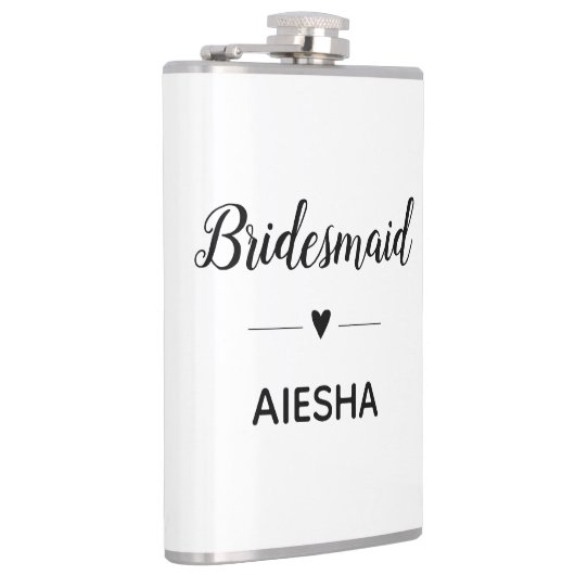 花嫁書道パーソナライズされたハート結婚ズ フラスク (右)