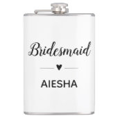 花嫁書道パーソナライズされたハート結婚ズ フラスク (正面)