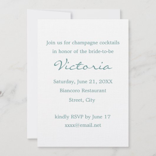 花嫁来に祝杯を挙げる 招待状 (裏面)