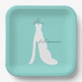 花嫁来パーティーパーソナライズされた ペーパープレート (正面)