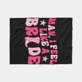 花嫁気分だね！行こガールズ ウェスタン バチェロレッテパーティ フリースブランケット (正面(横))