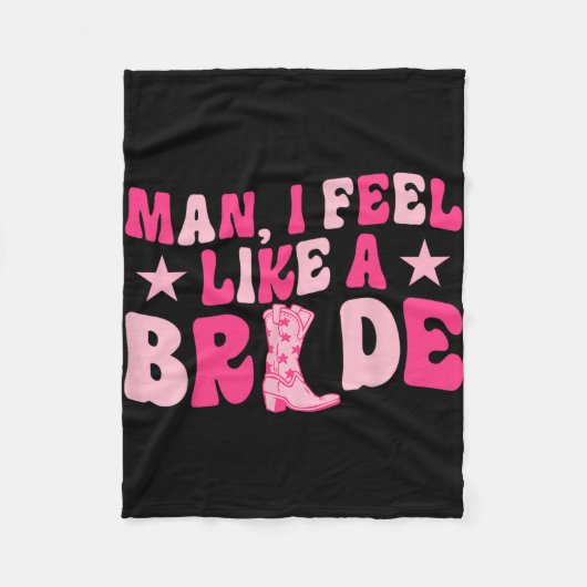 花嫁気分だね！行こガールズ ウェスタン バチェロレッテパーティ フリースブランケット (正面)