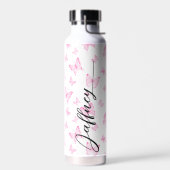 花嫁用ピンクの蝶パタカスタムン ウォーターボトル (左面)