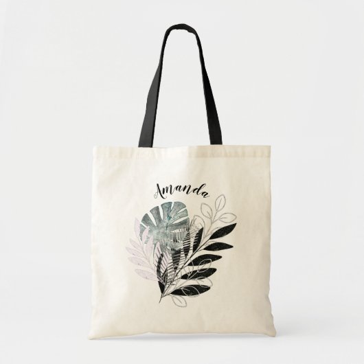 花嫁用水彩熱帯バッグ トートバッグ (正面)