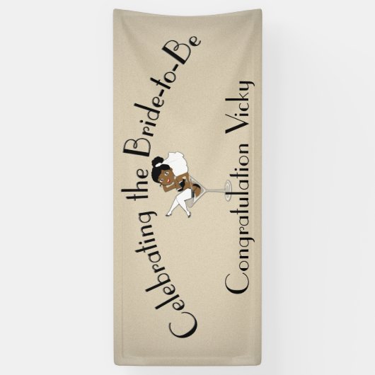 花嫁祝がシャワーになる/パーティーブラック 横断幕 (縦)