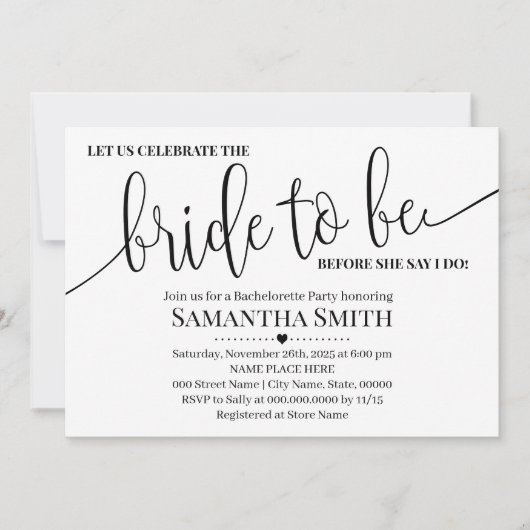 花嫁祝を迎え結婚モダンよう 招待状 (正面)