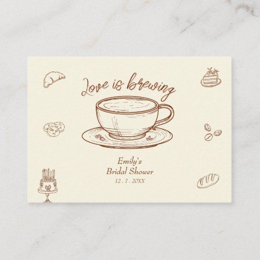 花嫁素朴のコーヒーブライダルシャワーアドバイス エンクロージャーカード (裏面)