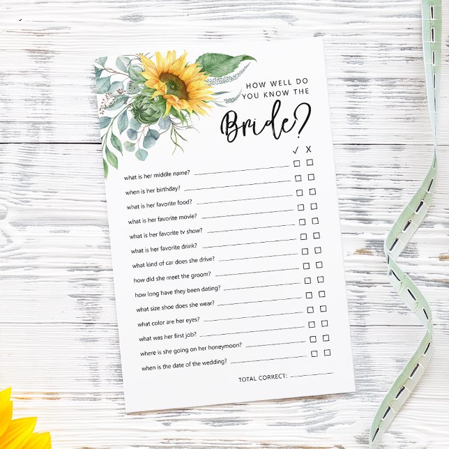 花嫁素朴のシャワーゲームをどれだけ知っているか (Rustic How Well Do You Know The Bride Shower Game)