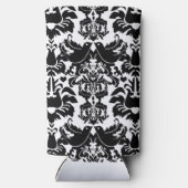 花嫁素朴のヴィンテージスタイルダマスクパターン スリム缶クーラー (裏面)